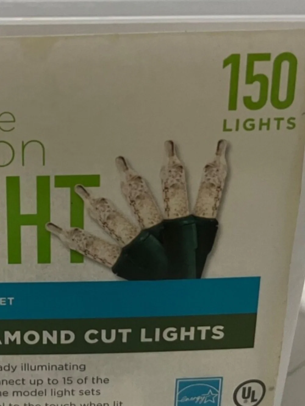 Living Solutions 150 LED Warm White Diamond Cut Lights 30.5ft indoor/outdoor